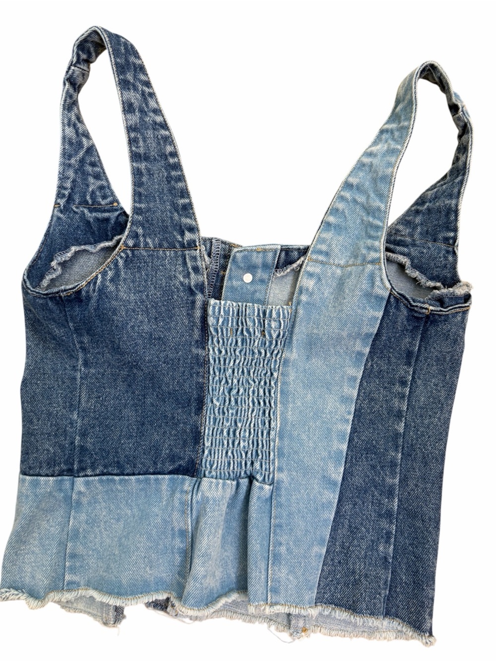 PINK RIPPLE DENIM VEST PATCHWORK MEDIUM - Picture 2 of 7